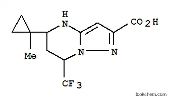 Molecular Structure of 436088-54-9 (5-(1-METHYL-CYCLOPROPYL)-7-TRIFLUOROMETHYL-4,5,6,7-TETRAHYDRO-PYRAZOLO[1,5-A]PYRIMIDINE-2-CARBOXYLIC ACID)