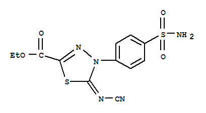 Ethyl 4-[4-aminosulfonyl)phenyl]-5-cyanamide-4,5-dihydro-1,3,4-thiadiazole-2-carboxylate