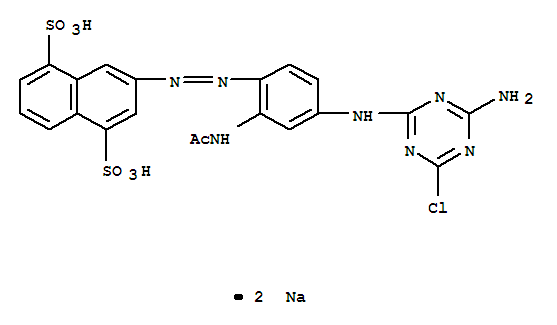 disodium3-[2-acetamido-4-[(4-amino-6-chloro-1,3,5-triazin-2-yl)amino]phenyl]diazenylnaphthalene-1,5-disulfonate