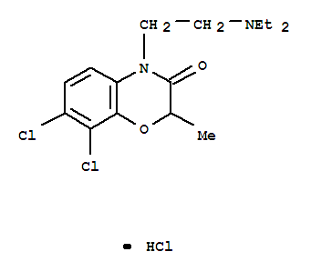 57462-64-3,2-(7,8-dichloro-2-methyl-3-oxo-2,3-dihydro-4H-1,4-benzoxazin-4-yl)-N,N-diethylethanaminium chloride,2H-1,4-Benzoxazin-3(4H)-one,7,8-dichloro-4-[2-(diethylamino)ethyl]-2-methyl-, monohydrochloride (9CI)