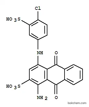 Molecular Structure of 59969-87-8 (1-amino-4-[(4-chloro-3-sulphophenyl)amino]-9,10-dihydro-9,10-dioxoanthracene-2-sulphonic acid)
