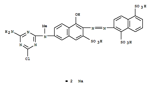1,5-Naphthalenedisulfonicacid,2-[2-[6-[(4-amino-6-chloro-1,3,5-triazin-2-yl)methylamino]-1-hydroxy-3-sulfo-2-naphthalenyl]diazenyl]-,sodium salt (1:2)