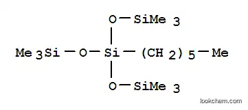 Molecular Structure of 60111-48-0 (3-hexyl-1,1,1,5,5,5-hexamethyl-3-[(trimethylsilyl)oxy]trisiloxane)
