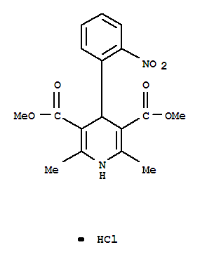 3,5-Pyridinedicarboxylicacid, 1,4-dihydro-2,6-dimethyl-4-(2-nitrophenyl)-, 3,5-dimethyl ester,hydrochloride (1:1)(60299-11-8)