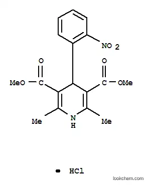 Molecular Structure of 60299-11-8 (dimethyl 1,4-dihydro-2,6-dimethyl-4-(2-nitrophenyl)pyridine-3,5-dicarboxylate monohydrochloride)