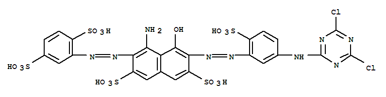 61433-40-7,4-amino-6-[[5-[(4,6-dichloro-1,3,5-triazin-2-yl)amino]-2-sulphophenyl]azo]-3-[(2,5-disulphophenyl)azo]-5-hydroxynaphthalene-2,7-disulphonic acid,2,7-Naphthalenedisulfonicacid,4-amino-6-[[5-[(4,6-dichloro-1,3,5-triazin-2-yl)amino]-2-sulfophenyl]azo]-3-[(2,5-disulfophenyl)azo]-5-hydroxy-(9CI)