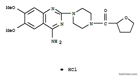 Molecular Structure of 63074-08-8 (1-(4-Amino-6,7-dimethoxy-2-quinazolinyl)4-[(tetrahydro-2-furanyl)carbonyl]piperazine hydrochloride)