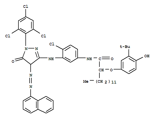 2-(3-tert-butyl-4-hydroxyphenoxy)-N-[4-chloro-3-[[4-(naphthalen-1-yldiazenyl)-5-oxo-1-(2,4,6-trichlorophenyl)-4H-pyrazol-3-yl]amino]phenyl]tetradecanamide