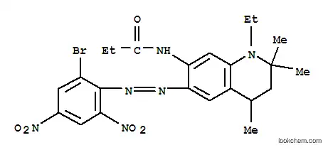 Molecular Structure of 63134-10-1 (N-[6-[(2-bromo-4,6-dinitrophenyl)azo]-1-ethyl-1,2,3,4-tetrahydro-2,2,4-trimethylquinolin-7-yl]propionamide)