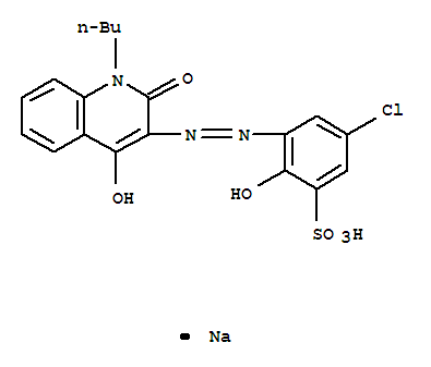 Benzenesulfonic acid,3-[2-(1-butyl-1,2-dihydro-4-hydroxy-2-oxo-3-quinolinyl)diazenyl]-5-chloro-2-hydroxy-,sodium salt (1:1)