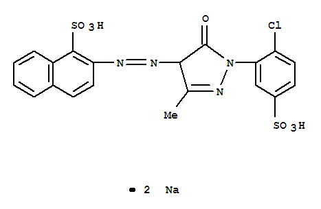 1-Naphthalenesulfonicacid,2-[2-[1-(2-chloro-5-sulfophenyl)-4,5-dihydro-3-methyl-5-oxo-1H-pyrazol-4-yl]diazenyl]-,sodium salt (1:2)(6359-95-1)