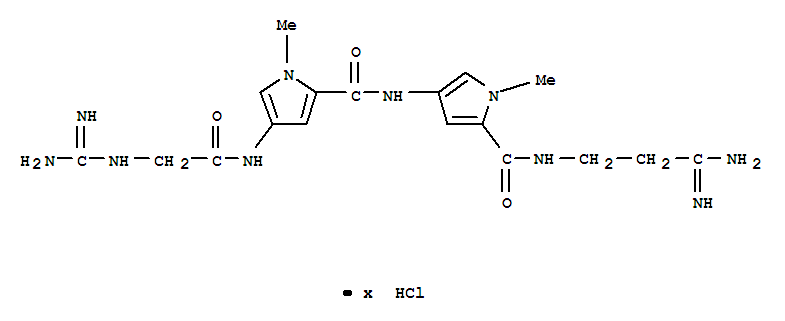 1H-Pyrrole-2-carboxamide,4-[[2-[(aminoiminomethyl)amino]acetyl]amino]-N-[5-[[(3-amino-3-iminopropyl)amino]carbonyl]-1-methyl-1H-pyrrol-3-yl]-1-methyl-,hydrochloride (1: )