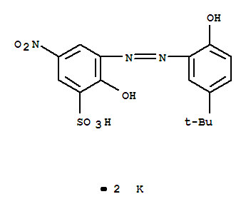 Benzenesulfonic acid,3-[2-[5-(1,1-dimethylethyl)-2-hydroxyphenyl]diazenyl]-2-hydroxy-5-nitro-,potassium salt (1:2)