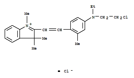 3H-Indolium, 2-(2-(4-((2-chloroethyl)ethylamino)-2-methylphenyl)ethenyl)-1,3,3-trimethyl-, chloride (1:1)(6441-82-3)