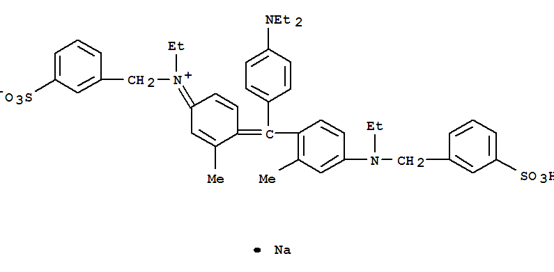 Benzenemethanaminium,N-[4-[[4-(diethylamino)phenyl][4-[ethyl[(3-sulfophenyl)methyl]amino]-2-methylphenyl]methylene]-3-methyl-2,5-cyclohexadien-1-ylidene]-N-ethyl-3-sulfo-,inner salt, sodium salt (1:1)(6505-30-2)
