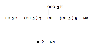 Octadecanoic acid,9-(sulfooxy)-, sodium salt (1:2)
