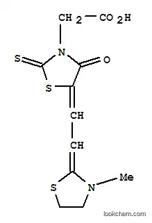 Molecular Structure of 65152-09-2 (5-[(3-methylthiazolidin-2-ylidene)ethylidene]-4-oxo-2-thioxothiazolidin-3-acetic acid)