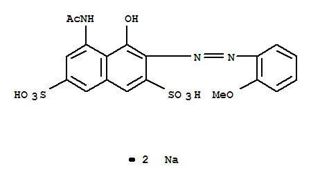 2,7-Naphthalenedisulfonicacid, 5-(acetylamino)-4-hydroxy-3-[2-(2-methoxyphenyl)diazenyl]-, sodium salt(1:2)