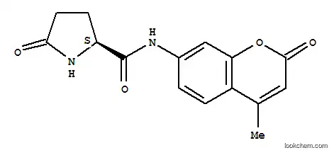 Molecular Structure of 66642-36-2 (L-PYROGLUTAMIC ACID 4-METHYL-7-COUMARINYLAMIDE HYDRATE)