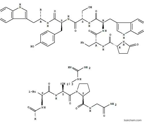 Molecular Structure of 68059-94-9 (D-PYR-D-PHE-D-TRP-SER-TYR-D-TRP-LEU-ARG-PRO-GLY-NH2)