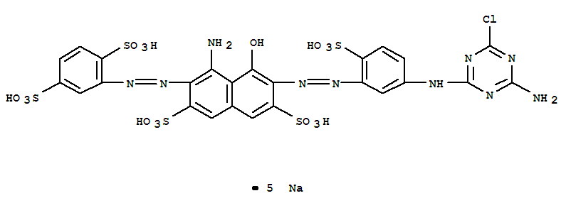 2,7-Naphthalenedisulfonicacid,4-amino-6-[2-[5-[(4-amino-6-chloro-1,3,5-triazin-2-yl)amino]-2-sulfophenyl]diazenyl]-3-[2-(2,5-disulfophenyl)diazenyl]-5-hydroxy-,sodium salt (1:5)
