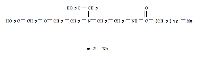 Glycine,N-[2-(carboxymethoxy)ethyl]-N-[2-[(1-oxododecyl)amino]ethyl]-, sodium salt(1:2)