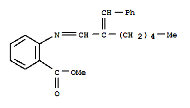 Benzoic acid,2-[[2-(phenylmethylene)heptylidene]amino]-, methyl ester