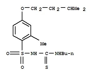 69210-36-2,N-((Butylamino)thioxomethyl)-2-methyl-4-(3-methylbutoxy)benzenesulfona mide,N-((Butylamino)thioxomethyl)-2-methyl-4-(3-methylbutoxy)benzenesulfona mide