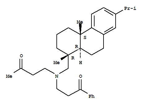 2-Butanone,4-[[[1,2,3,4,4a,9,10,10a-octahydro-1,4a-dimethyl-7-(1-methylethyl)-1-phenanthrenyl]methyl](3-oxo-3-phenylpropyl)amino]-,[1R-(1a,4ab,10aa)]- (9CI)