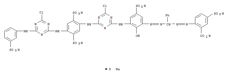 Benzoic acid,2-[2-[[2-[3-[[4-chloro-6-[[4-[[4-chloro-6-[(3-sulfophenyl)amino]-1,3,5-triazin-2-yl]amino]-2,5-disulfophenyl]amino]-1,3,5-triazin-2-yl]amino]-2-hydroxy-5-sulfophenyl]diazenyl]phenylmethyl(71872-76-9)