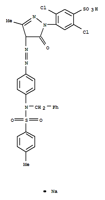 Benzenesulfonic acid,2,5-dichloro-4-[4,5-dihydro-3-methyl-4-[2-[4-[[(4-methylphenyl)sulfonyl](phenylmethyl)amino]phenyl]diazenyl]-5-oxo-1H-pyrazol-1-yl]-,sodium salt (1:1)