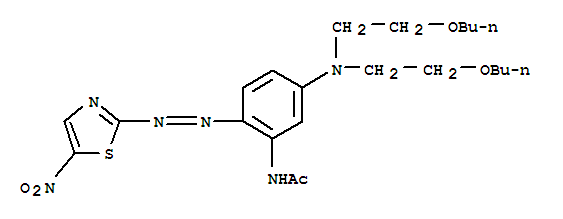 72010-87-8,N-[5-[bis(2-butoxyethyl)amino]-2-[(5-nitrothiazol-2-yl)azo]phenyl]acetamide,Acetamide,N-[5-[bis(2-butoxyethyl)amino]-2-[(5-nitro-2-thiazolyl)azo]phenyl]- (9CI)