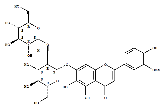 4H-1-Benzopyran-4-one,7-[(2-O-b-D-glucopyranosyl-b-D-glucopyranosyl)oxy]-5,6-dihydroxy-2-(4-hydroxy-3-methoxyphenyl)-