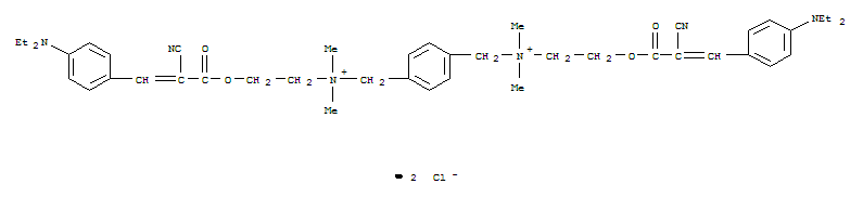 73570-66-8,bis[[2-[[2-cyano-3-[4-(diethylamino)phenyl]-1-oxoallyl]oxy]ethyl]dimethyl(p-xylene-alpha,alpha'-diammonium)] dichloride,1,4-Benzenedimethanaminium,N,N'-bis[2-[[2-cyano-3-[4-(diethylamino)phenyl]-1-oxo-2-propenyl]oxy]ethyl]-N,N,N',N'-tetramethyl-,dichloride (9CI)