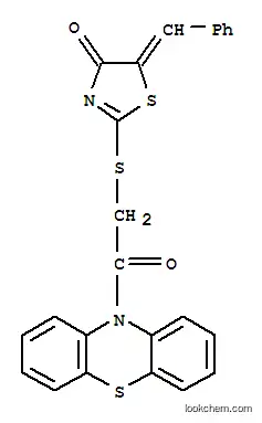 Molecular Structure of 73986-61-5 (Phenothiazine, 10-(5-benzylidene-4-oxo-2-(2-thiazolinyl)thioacetyl)-)