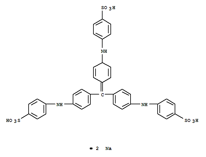 Benzenesulfonic acid,4-[[4-[bis[4-[(4-sulfophenyl)amino]phenyl]methylene]-2,5-cyclohexadien-1-yl]amino]-,disodium salt (8CI,9CI) cas  7401-32-3