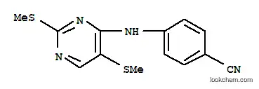 Molecular Structure of 7402-64-4 (Benzonitrile,4-[[2,5-bis(methylthio)-4-pyrimidinyl]amino]-)