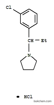 Molecular Structure of 74039-35-3 (Pyrrolidine, 1-(m-chloro-alpha-ethylbenzyl)-, hydrochloride)