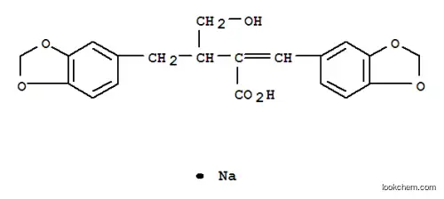 Molecular Structure of 7404-95-7 ((2Z)-4-(1,3-benzodioxol-5-yl)-2-(1,3-benzodioxol-5-ylmethylidene)-3-(hydroxymethyl)butanoic acid)