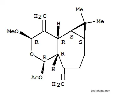 2H-Cyclopropa[3,4]cyclohepta[1,2-c]pyran-4-ol,decahydro-2-methoxy-8,8-dimethyl-1,5-bis(methylene)-, acetate,(2R,4R,4aR,7aS,8aS,8bR)- (9CI)