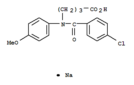 Butanoic acid, 4-[(4-chlorobenzoyl)(4-methoxyphenyl)amino]-, sodium salt (1:1)