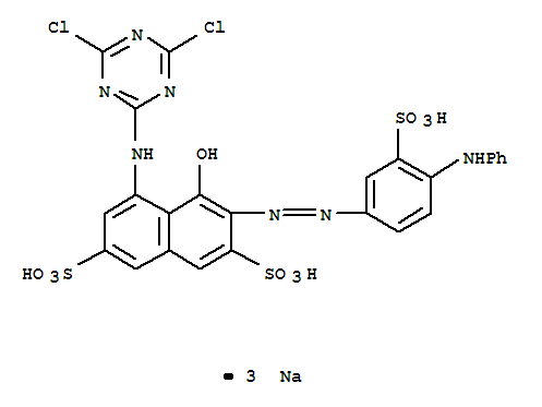 2,7-Naphthalenedisulfonicacid,5-[(4,6-dichloro-1,3,5-triazin-2-yl)amino]-4-hydroxy-3-[2-[4-(phenylamino)-3-sulfophenyl]diazenyl]-,sodium salt (1:3)(75030-18-1)