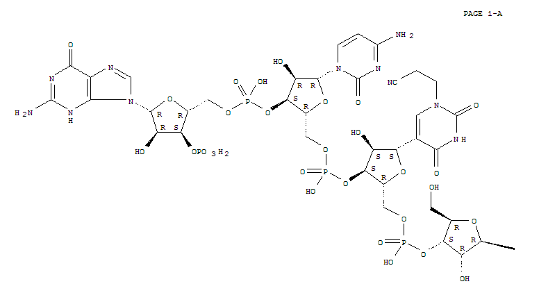 3'-Guanylic acid,5-methyluridylyl-(3'®5')-1-(2-cyanoethyl)pseudouridylyl-(3'®5')-cytidylyl-(3'®5')- (9CI)
