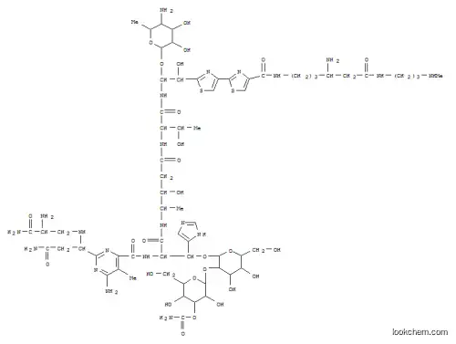 Molecular Structure of 77368-67-3 ([2-[2-[2-[[6-amino-2-[1-[(2-amino-2-carbamoyl-ethyl)amino]-2-carbamoyl -ethyl]-5-methyl-pyrimidine-4-carbonyl]amino]-2-[[4-[[1-[[1-(5-amino-3 ,4-dihydroxy-6-methyl-oxan-2-yl)oxy-2-[4-[4-[[4-amino-5-(3-methylamino propylcarbamoyl)pentyl]carbamoyl]-1,3-thiazol-2-yl]-1,3-thiazol-2-yl]- 2-hydroxy-ethyl]carbamoyl]-2-hydroxy-propyl]carbamoyl]-3-hydroxy-butan -2-yl]carbamoyl]-1-(3H-imidazol-4-yl)ethoxy]-4,5-dihydroxy-6-(hydroxym ethyl)oxan-3-yl]oxy-3,5-dihydroxy-6-(hydroxymethyl)oxan-4-yl] carbamat e)