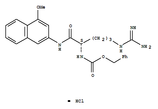 Carbamic acid,[4-[(aminoiminomethyl)amino]-1-[[(4-methoxy-2-naphthalenyl)amino]carbonyl]butyl]-,phenylmethyl ester, monohydrochloride, (S)- (9CI)