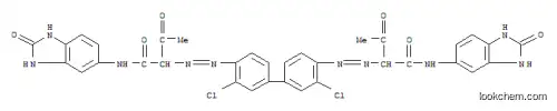 Molecular Structure of 78245-94-0 (Butanamide, 2,2-(3,3-dichloro1,1-biphenyl-4,4-diyl)bis(azo)bisN-(2,3-dihydro-2-oxo-1H-benzimidazol-5-yl)-3-oxo-)