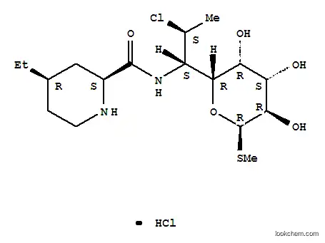 Molecular Structure of 78822-40-9 (L-threo-.alpha.-D-galacto-Octopyranoside, methyl 7-chloro-6,7,8-trideoxy-6-(2S,4R)-4-ethyl-2-piperidinylcarbonylamino-1-thio-, monohydrochloride)