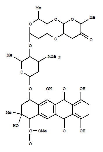79206-72-7,1-hydroxyauramycin B,2H,7H-Dipyrano[2,3-b:4',3'-e][1,4]dioxin,1-naphthacenecarboxylic acid deriv.