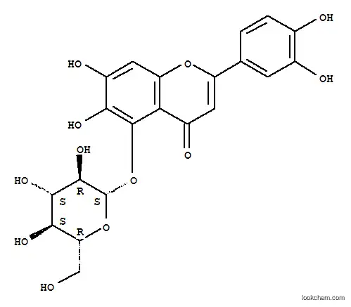 Molecular Structure of 80007-06-3 (4H-1-Benzopyran-4-one, 2-(3,4-dihydroxyphenyl)-5-(beta-D-glucopyranosy loxy)-6,7-dihydroxy-)
