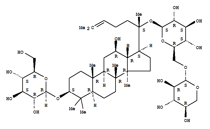 2-(Hydroxymethyl)-6-[[(5S,8R,9R,10R,13R,14R)-12-hydroxy-4,4,8,10,14-pentamethyl-17-[(2S)-6-methyl-2-[3,4,5-trihydroxy-6-[(3,4,5-trihydroxyoxan-2-yl)oxymethyl]oxan-2-yl]oxyhept-5-en-2-yl]-2,3,5,6,7,9,1